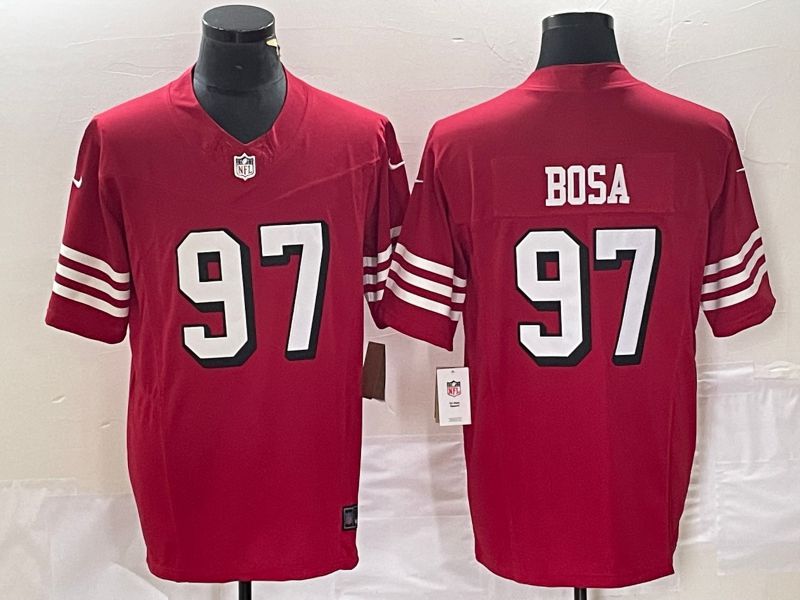 Men San Francisco 49ers 97 Bosa Nike Red Vapor Limited NFL Jersey style 1